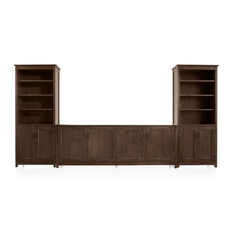 Ainsworth Cocoa 85" Media Center and Two 30" Towers with Glass/Wood Doors - image 6 of 8