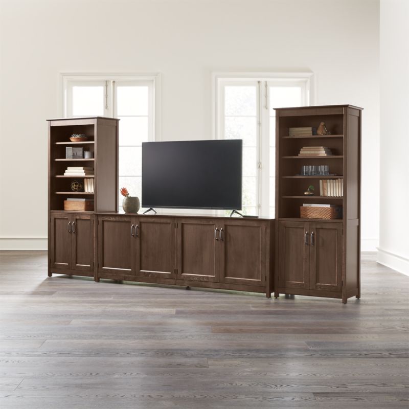 Ainsworth Cocoa 85" Media Center and Two 30" Towers with Glass/Wood Doors - image 2 of 8