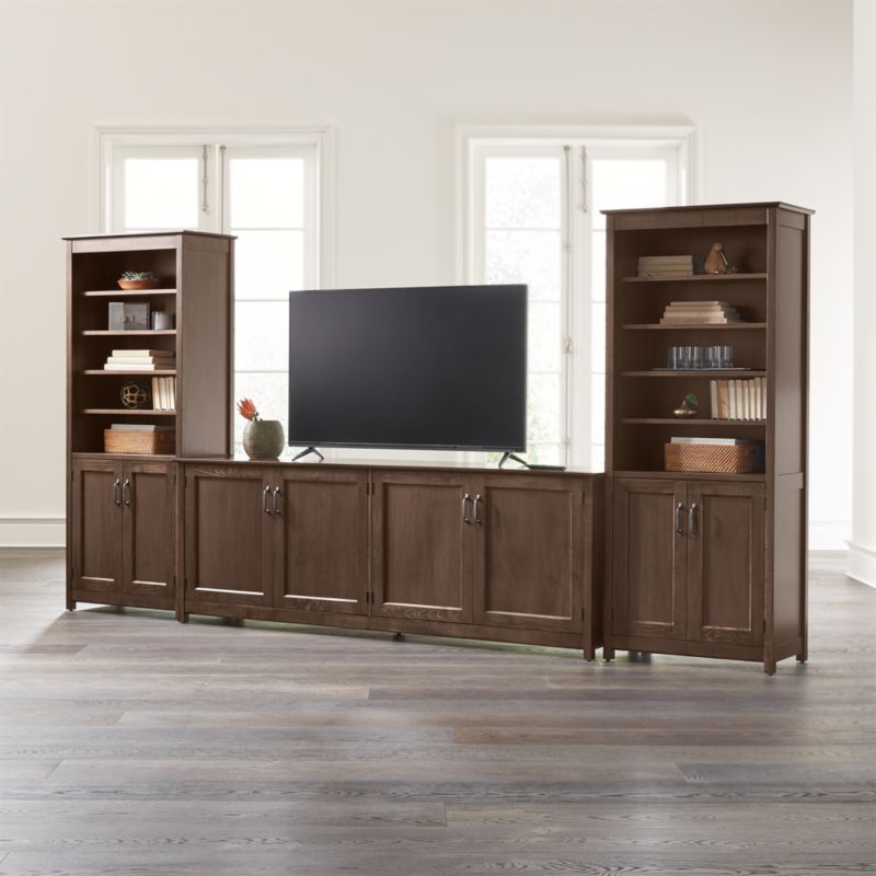 Ainsworth Cocoa 85" Media Center and Two 30" Towers with Glass/Wood Doors - image 0 of 8