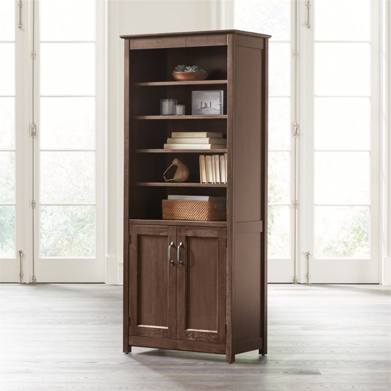 Ainsworth Cocoa Media Storage Tower with Glass/Wood Doors