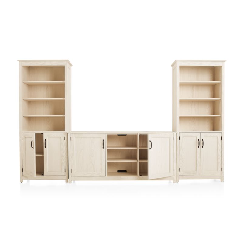 Ainsworth Cream 64" Media Center and 2 Towers with Glass/Wood Doors - image 3 of 6