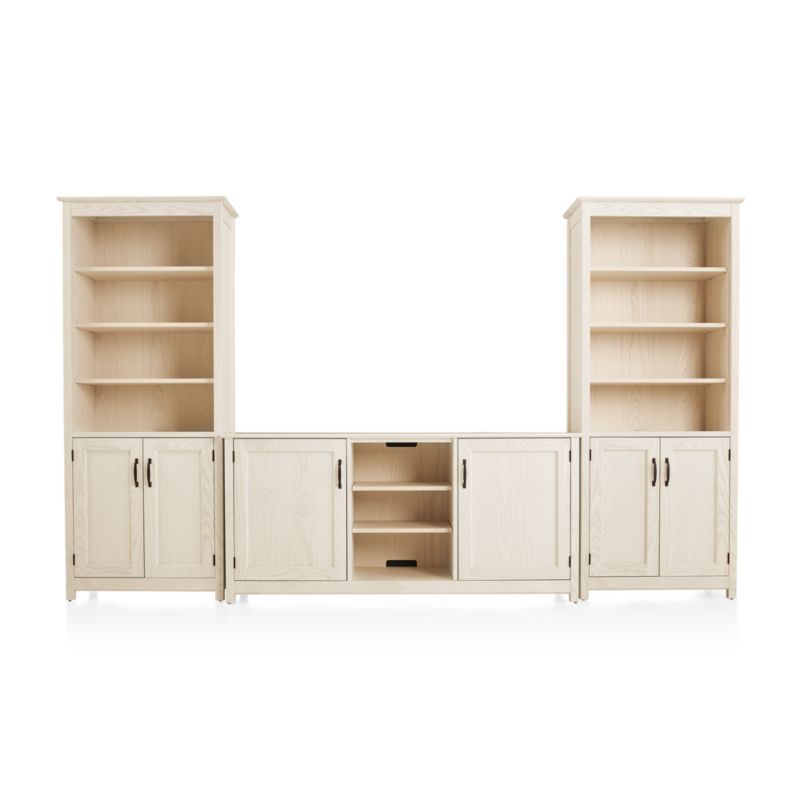 Ainsworth Cream 64" Media Center and 2 Towers with Glass/Wood Doors - image 4 of 6