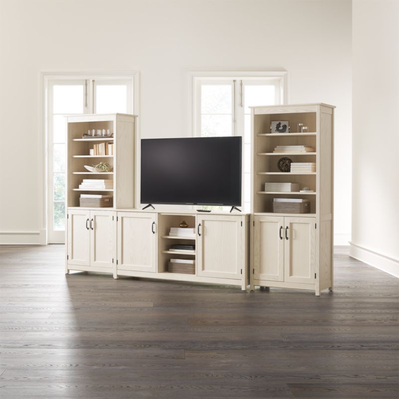 Ainsworth Cream 64" Media Center and 2 Towers with Glass/Wood Doors - image 2 of 6