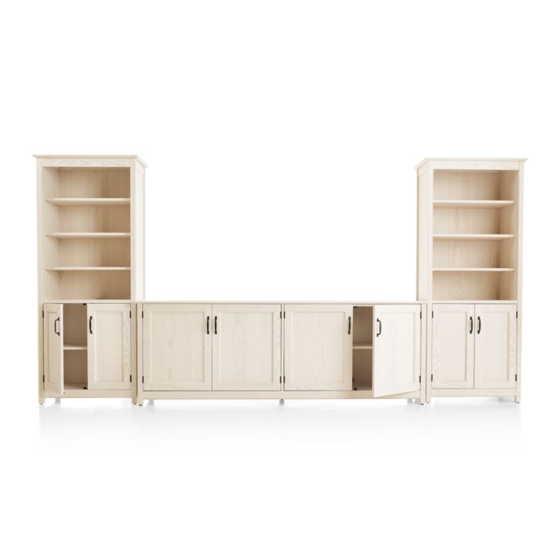 Ainsworth Cream 85" Media Center and Two 30" Towers with Glass/Wood Doors - image 5 of 8