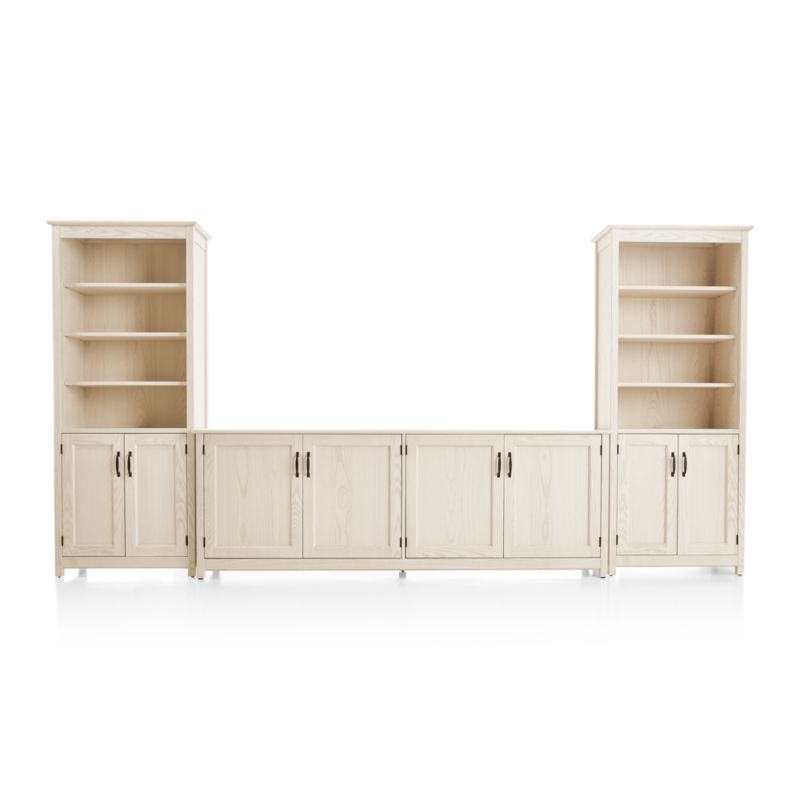 Ainsworth Cream 85" Media Center and Two 30" Towers with Glass/Wood Doors - image 6 of 8