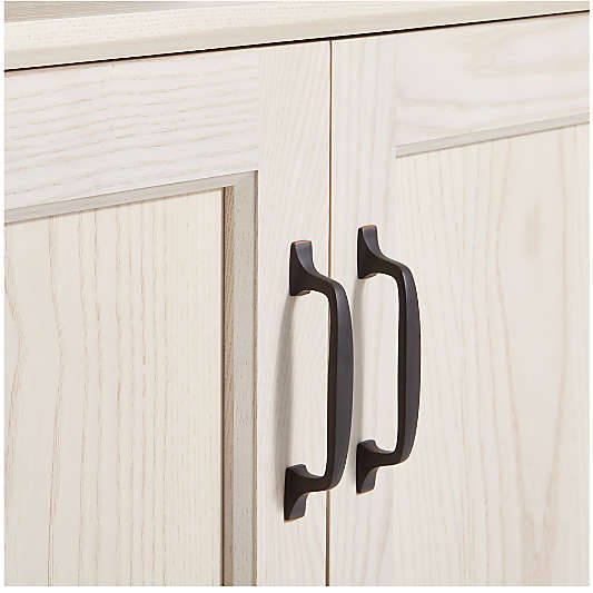 Ainsworth Cream 85" Storage Media Console with Glass/Wood Doors