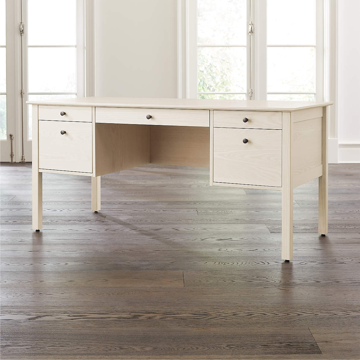Cream desk with hot sale drawers