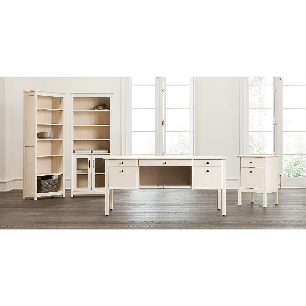 Cream desk on sale with hutch