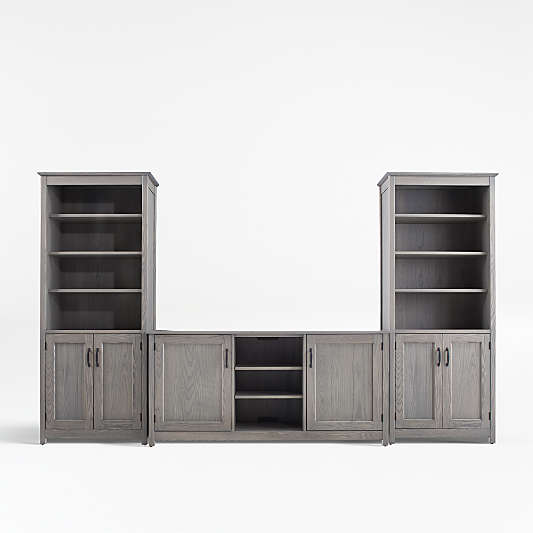 Ainsworth Dove 64" Media Center and 2 Towers with Glass/Wood Doors