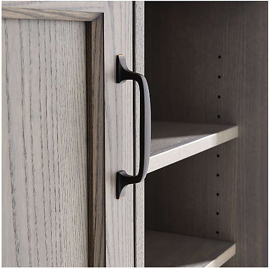 Ainsworth Dove 64" Storage Media Console with Glass/Wood Doors