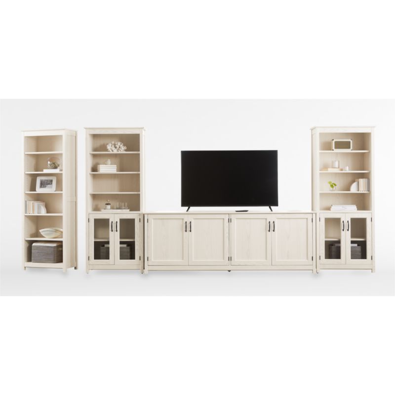 Ainsworth Cream 85" Media Center and Two 30" Towers with Glass/Wood Doors - image 3 of 8