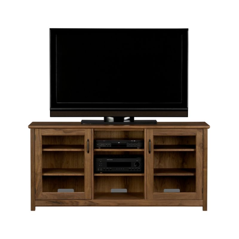 Ainsworth Walnut 64" Storage Media Console with Glass/Wood Doors - image 12 of 15