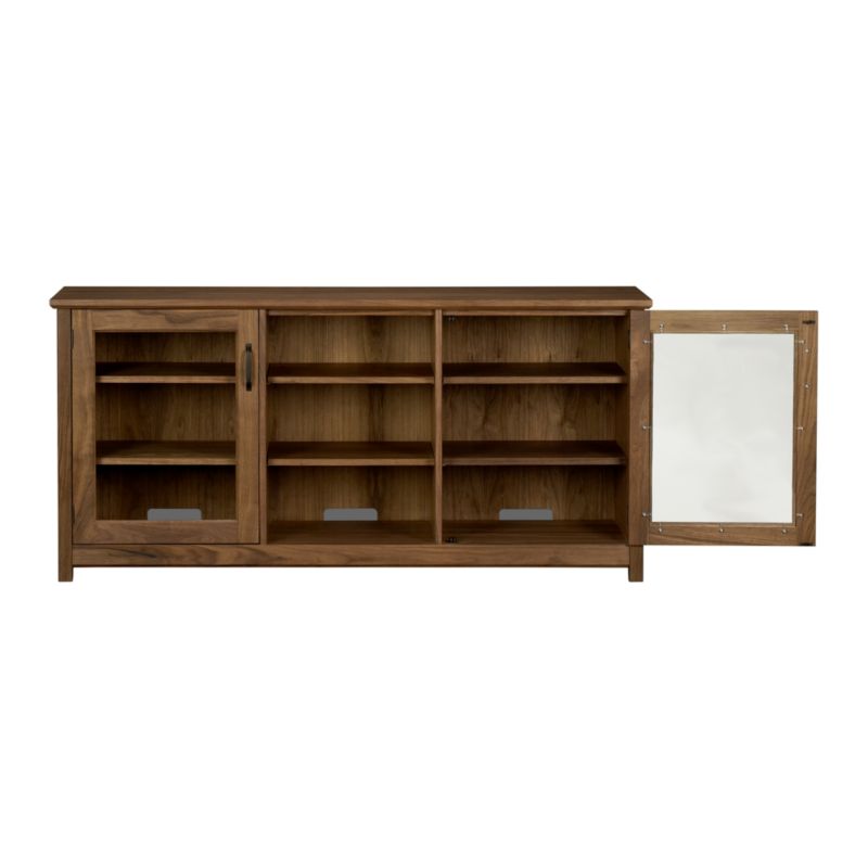 Ainsworth Walnut 64" Storage Media Console with Glass/Wood Doors - image 10 of 15