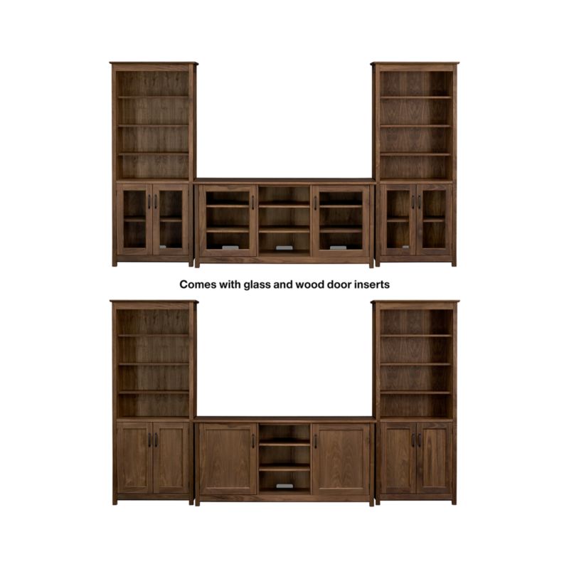 Ainsworth Walnut 64" Media Center and 2 Towers with Glass/Wood Doors - image 7 of 10