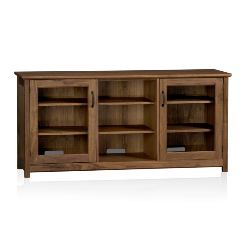 Ainsworth Walnut 64" Storage Media Console with Glass/Wood Doors - image 9 of 15