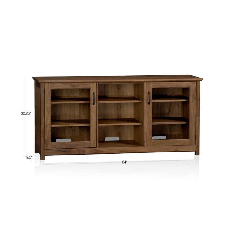 View Ainsworth Walnut 64" Storage Media Console with Glass/Wood Doors - image 3 of 15