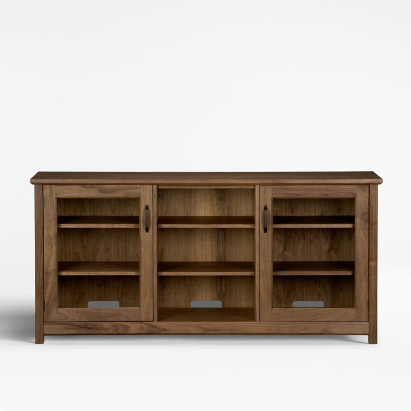 Ainsworth Walnut 64" Storage Media Console with Glass/Wood Doors - image 7 of 15