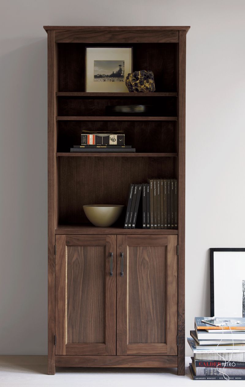 Ainsworth Walnut Media Storage Tower with Glass/Wood Doors - image 3 of 14