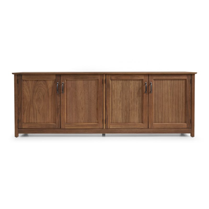 Ainsworth Walnut 85" Storage Media Console with Glass/Wood Doors