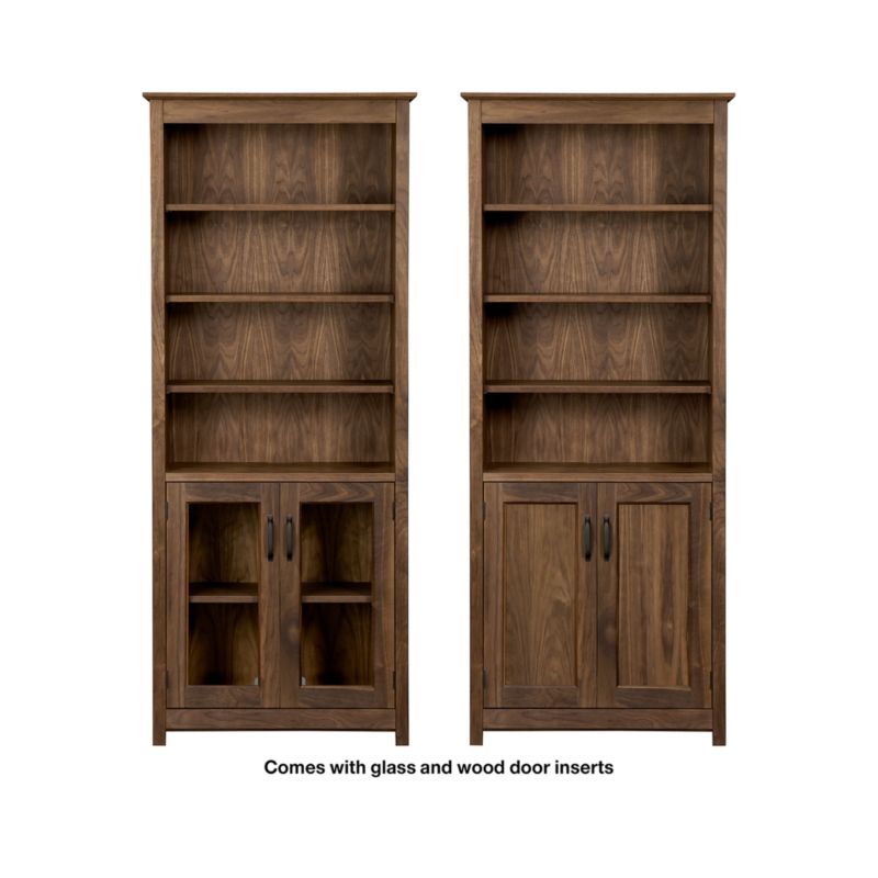 Ainsworth Walnut Media Storage Tower with Glass/Wood Doors - image 12 of 14