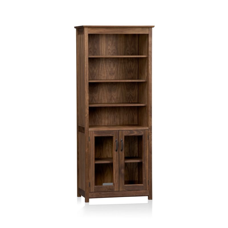 Ainsworth Walnut Media Storage Tower with Glass/Wood Doors - image 9 of 14