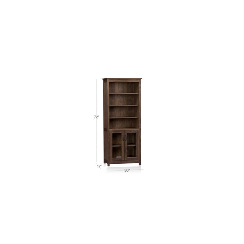 View Ainsworth Walnut Media Storage Tower with Glass/Wood Doors - image 3 of 14