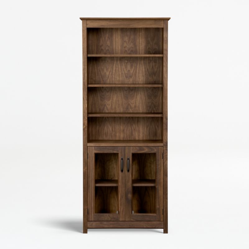 Ainsworth Walnut Media Storage Tower with Glass/Wood Doors - image 0 of 14