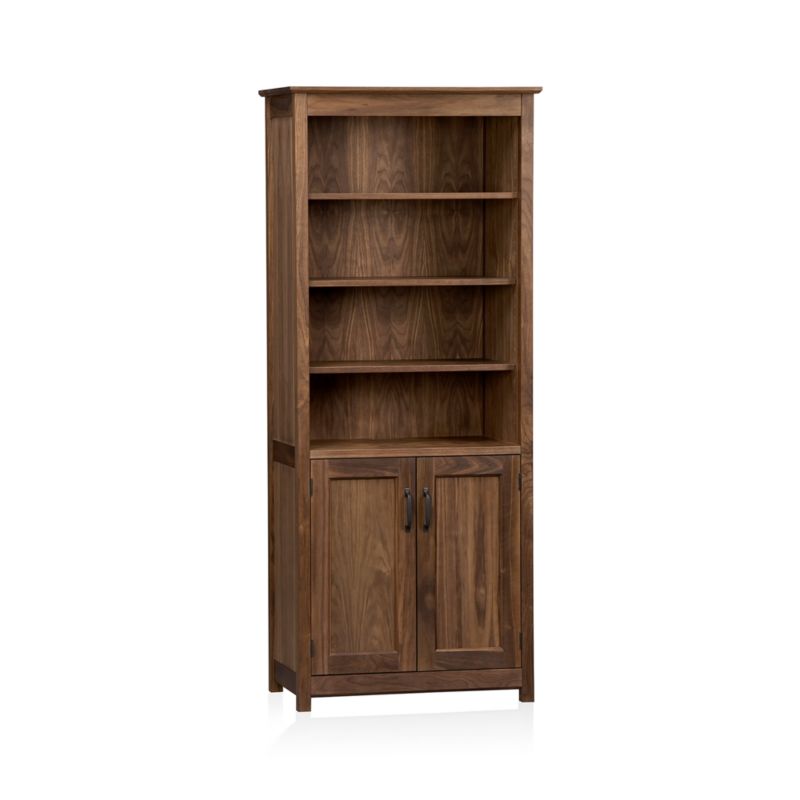 Ainsworth Walnut Media Storage Tower with Glass/Wood Doors - image 8 of 14