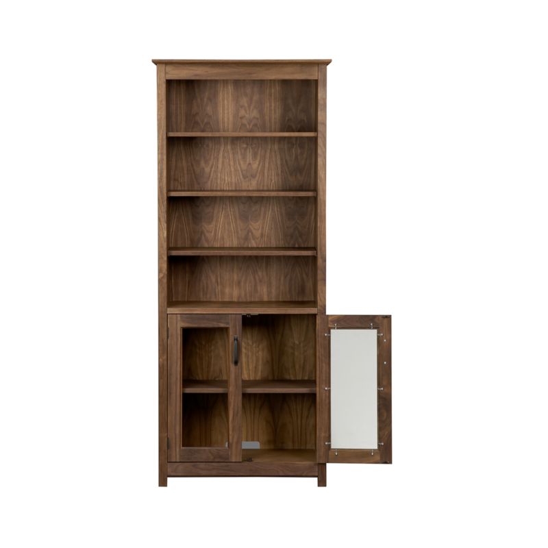 Ainsworth Walnut Media Storage Tower with Glass/Wood Doors - image 10 of 14