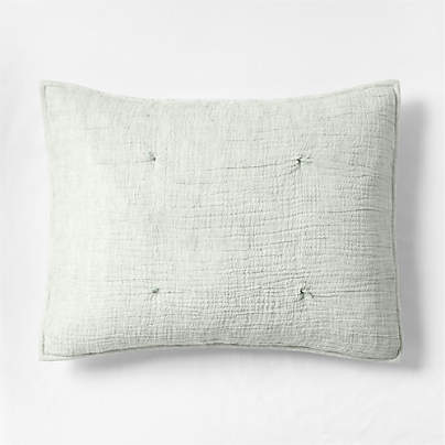 Aire Crinkle Muted Teal Hand-Quilted Kids Pillow Sham