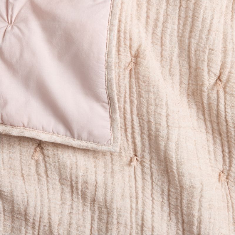 Aire Crinkle Violet Rose Organic Cotton Baby Crib Quilt - image 4 of 9