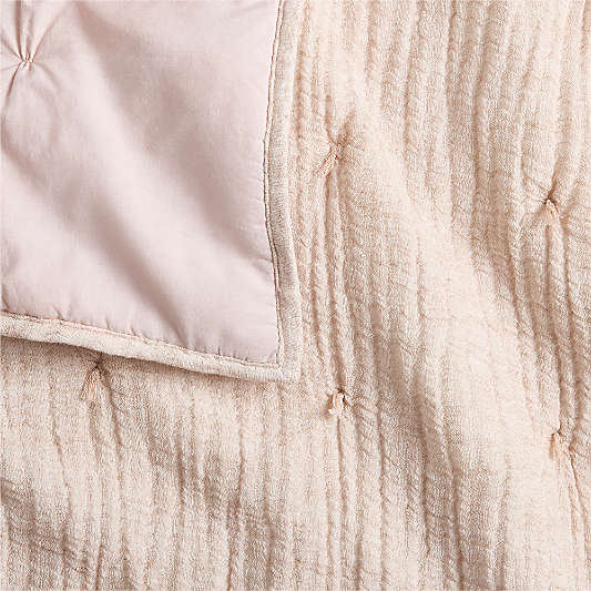 Aire Crinkle Violet Rose Organic Cotton Baby Crib Quilt