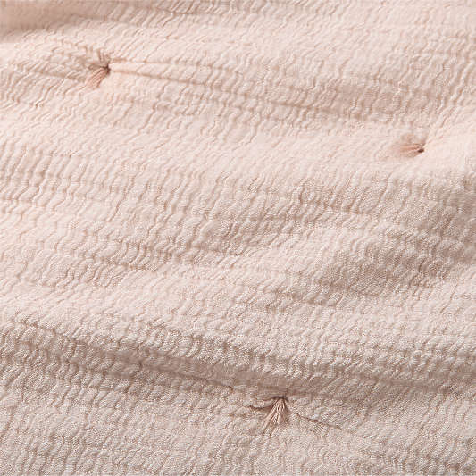 Aire Crinkle Violet Rose 100% Organic Cotton Kids Twin Quilt