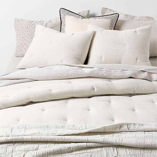 Organic Cotton Textured Natural Taupe Bed Pillow Sham