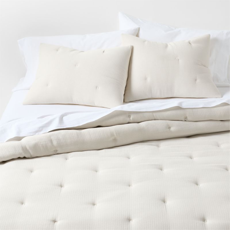 Aire Cotton Textured Natural Taupe King Bed Pillow Sham - image 2 of 7