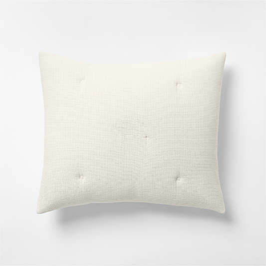 Organic Cotton Textured Natural Taupe Bed Pillow Sham