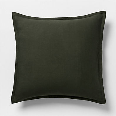 View Aire Natural EUROPEAN FLAX ™-Certified Linen Ficus Green Euro Bed Pillow Sham details