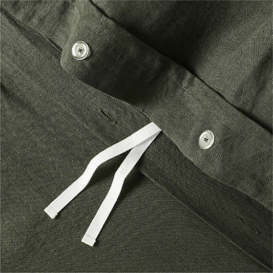 Aire Natural EUROPEAN FLAX™-Certified Linen Ficus Green Duvet Cover