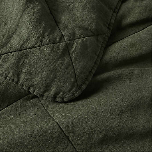 Aire Natural EUROPEAN FLAX ™-Certified Linen Ficus Green King Quilt