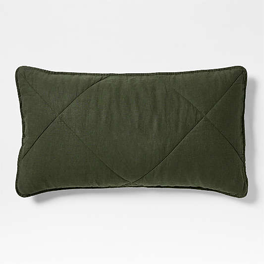 Aire Natural EUROPEAN FLAX ™-Certified Linen Ficus Green King Quilt Bed Pillow Sham