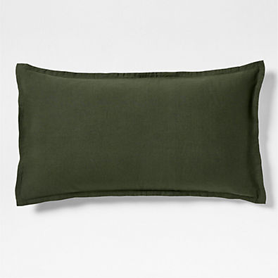 View Aire Natural EUROPEAN FLAX ™-Certified Linen Ficus Green King Bed Pillow Sham details