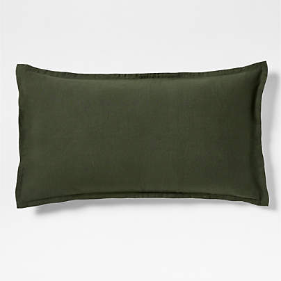 Aire Natural EUROPEAN FLAX ™-Certified Linen Ficus Green King Bed Pillow Sham