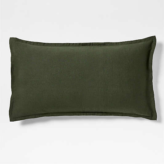 Aire Natural European Linen Ficus Green King Bed Pillow Sham