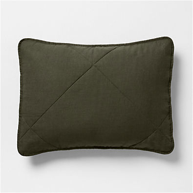 View Aire Natural EUROPEAN FLAX ™-Certified Linen Ficus Green Standard Quilt Bed Pillow Sham details