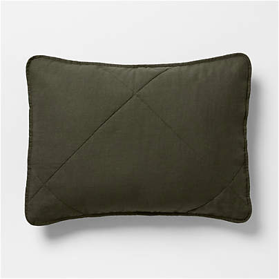 Aire Natural EUROPEAN FLAX ™-Certified Linen Ficus Green Standard Quilt Bed Pillow Sham