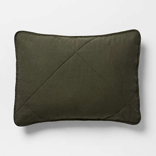 Aire Natural EUROPEAN FLAX™-Certified Linen Ficus Green Quilted Bed Pillow Sham