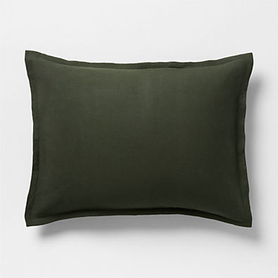 View Aire Natural EUROPEAN FLAX ™-Certified Linen Ficus Green Standard Bed Pillow Sham details