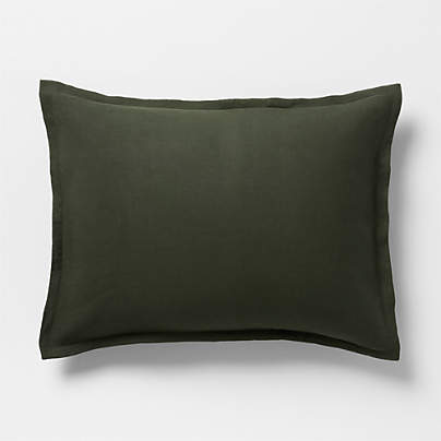 Aire Natural EUROPEAN FLAX ™-Certified Linen Ficus Green Standard Bed Pillow Sham