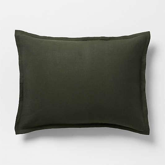 Aire Natural European Linen Ficus Green Bed Pillow Sham