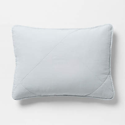 Aire Natural EUROPEAN FLAX ™-Certified Linen Mist Blue Standard Quilted Bed Pillow Sham